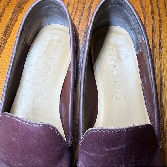 EVERLANE Modern Leather Burgundy Loafers Flats Women’s Size 7.5 Italian Made - Picture 4 of 9
